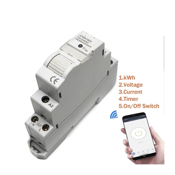 16A Din Rail / Zigbee Smart Timer Relay Switch Breaker Remote Control By Tuya APP KWH Energy Power Meter ,Easy to Install