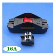 16A Heavy Duty Inline Cord Switch, CE Certification, 110V-250V Double Pole Rocker Appliance Cord Switch with Indicator Light, Screw Terminals, High Temperature Resistance, for Home Appliances, Lamps