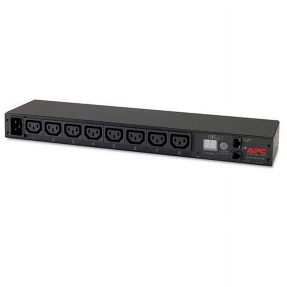 16A PDU Metered 1U Rackmount, C20 Input & C13 Outlets - Black