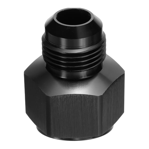 16AN-12AN Female to Male Fuel Fitting, Fit 1" & 3/4" Hole 1.85" Length Aluminum Straight Union Coupler Connector Fuel Hose Adapter for Automotive, Black