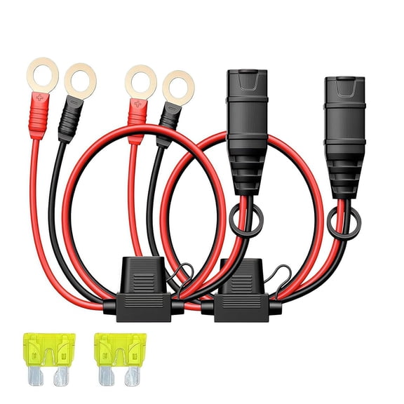 16AWG Extension Cable with Double Fuses Strong 6mm Eyelet Connector Set Chargers Cable for GC008