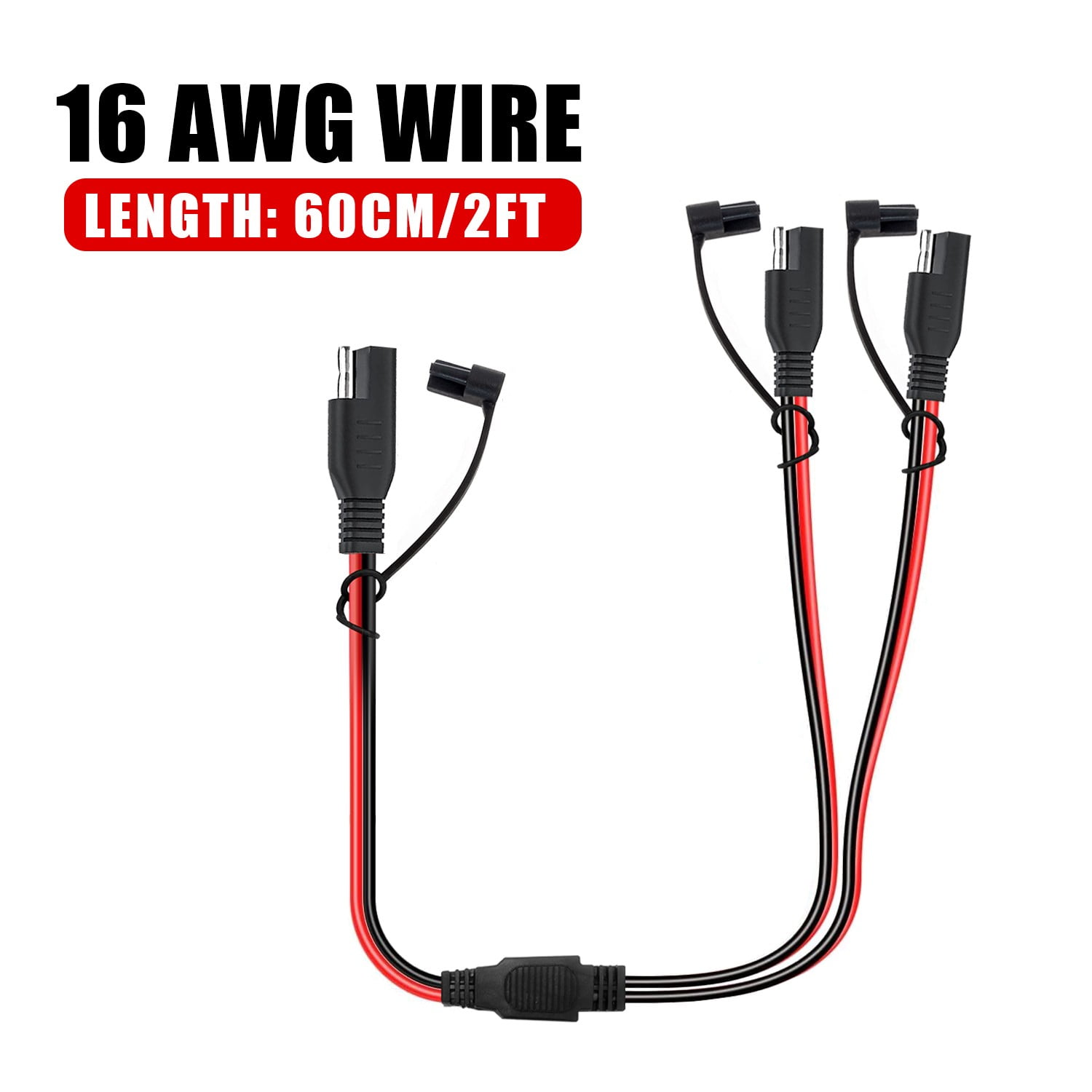 Cavo Adattatore Splitter SAE A Y 18AWG – Connettore 1 A 2 Per Pannelli Solari, Moto E Batterie Auto – 30cm, 15A