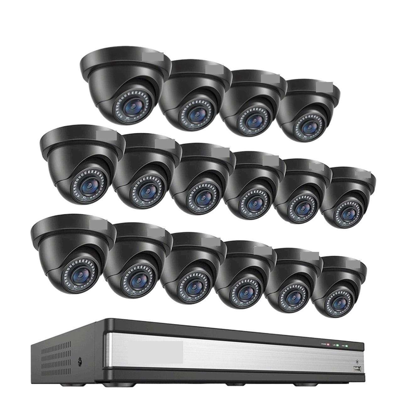 16CH 2MP Security Camera System Black H265+DVR Kit Motion Detection