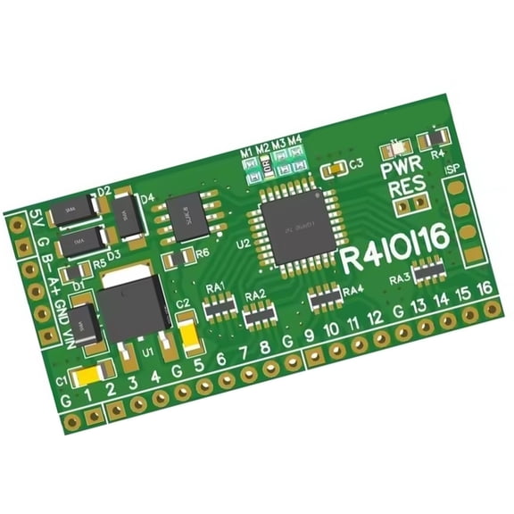 16CH 5 IN 1 Modbus Rtu Digital IO Module RS485 NPN DI-DO Pin Cores Board Switching Output Remote IO Board
