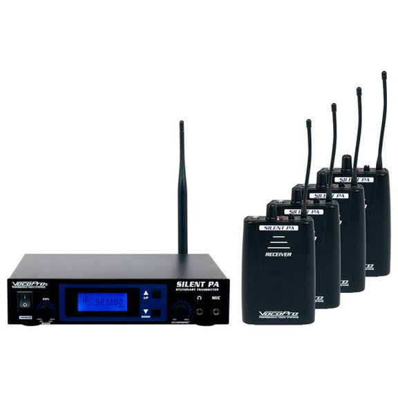 16CH UHF Wireless Broadcast System 4 Bodypack Receiver