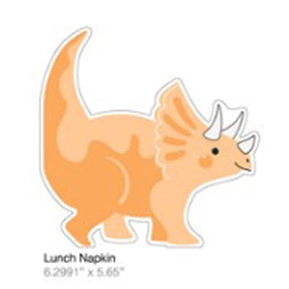 Orange Dinosaur-Shaped Disposable Paper Napkins, 12.25" x 12.25", 16 Count, by Way To Celebrate