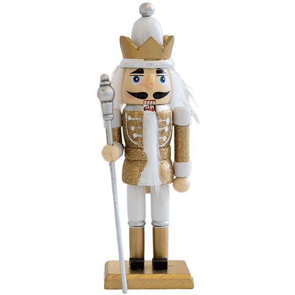 16Cm Wooden Nutcracker King Figure Christmas Ornament Desktop Decoration Present