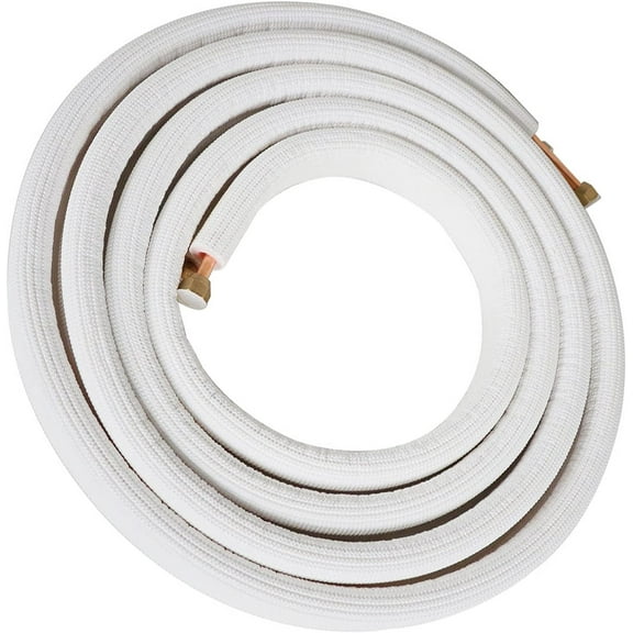 16FT 1/4 Inch & 3/8 Inch Air Conditioning Copper Tubing Hose Extension Insulated Copper Hoses Fit for Mini Split Air Conditioner