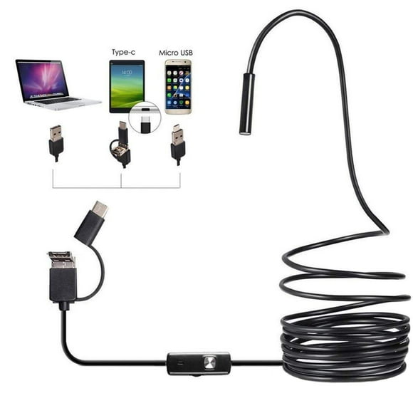 16FT 3 in 1 Endoscope Camera with Light, Industrial Borescope Black Hd Camera, Waterproof Snake Tube Camera Digital Semi-Rigid Borescope for Home Wall Duct Drain Pipe Plumbing, Black