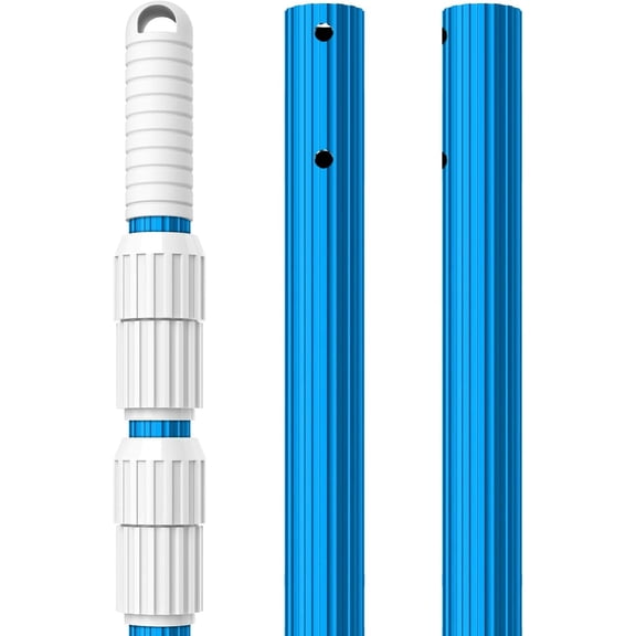 16FT Blue Aluminum Telescopic Swimming Pool Pole, 1.30mm Thickness, Pool Pole Telescopic, Professional Pool Poles for Skimmer Net,Brush,Vacuum Head