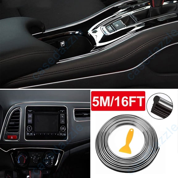 16FT Car Interior Door Gap Edge Line Molding Trim Strip Deco Accessorie SLIVER