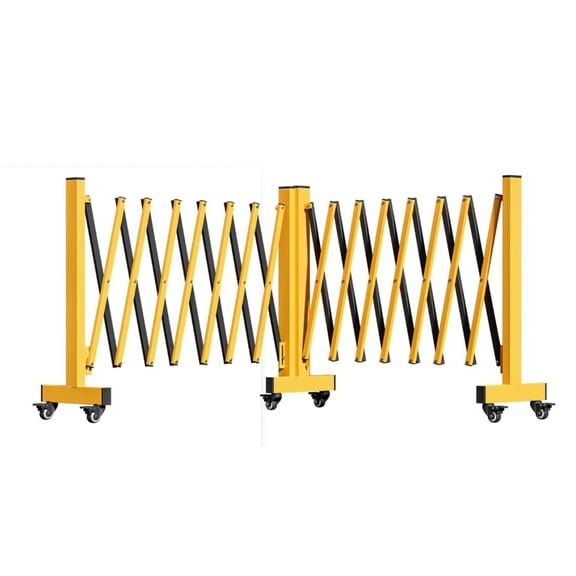 16FT Expandable Barricade Gate,Expandable Metal Barricade Gate Fence with Wheels,Folding Security Gate,Retractable Crowd Control,Retractable Traffic Barrier Roadblock,Traffic Barrier