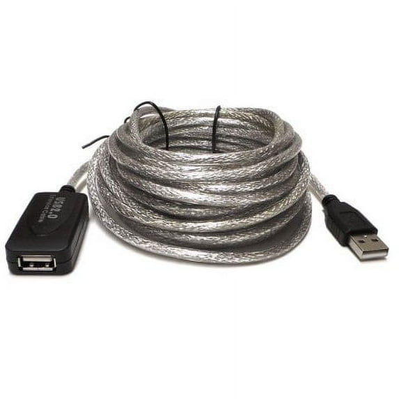 16FT High Speed 480Mbps USB 2.0 Active Repeater M/F Extension Cable Adapter Cord (Kinect & PS3 Move Compatible Extension)