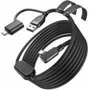 16FT Link Cable for Quest 3S/3/2, Charging Cable Link with USB 3.0 A to C Adapter, High Speed Data Transfer VR Headset Accessories Cable for Pro/Pico4