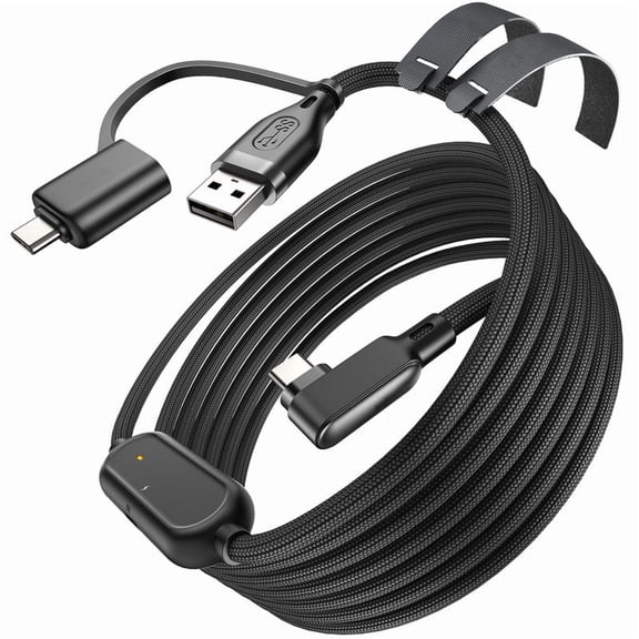 16FT Link Cable for Quest 3S/3/2, Charging Cable Link with USB 3.0 A to C Adapter, High Speed Data Transfer VR Headset Accessories Cable for Pro/Pico4