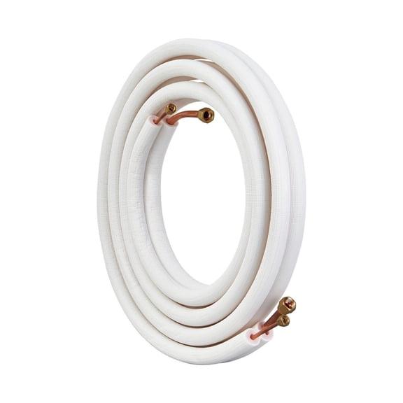 16FT Mini Split Line Set - 1/4" & 1/2" Copper Tubing with Triple-Layer Insulation - for AC/Heat Pump & HVAC - Includes 18ft Cable
