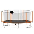 thumbnail image 1 of 16FT Outdoor Trampoline for Kids, Adults, Heavy Duty Recreational Trampoline with Basketball Hoop, Enclosure Net, Ladder & Antirust Coating, Waterproof & UV Resistant, Orange, 1 of 7