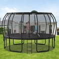 thumbnail image 1 of 16FT Trampoline for Kids and Adults with Upgraded Arc Pole and Composite Top Loop Safety Enclosure,Physical Training Trampoline with Plus Basketball Board and 12 Ground Stakes for Kids and Adults, 1 of 7