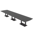 thumbnail image 1 of 16Ft Arc Rectangle Powered Modular Conference Table Double Black Bases, 1 of 5