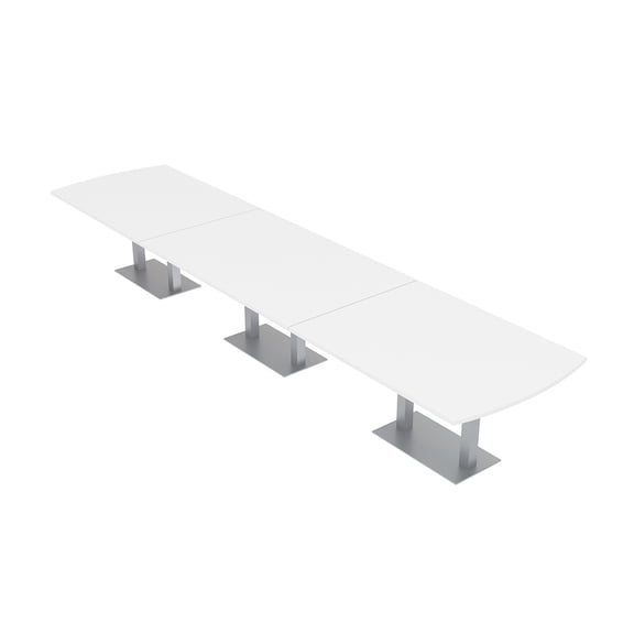 16Ft Arc Rectangle Powered Modular Conference Table Square Metal Bases