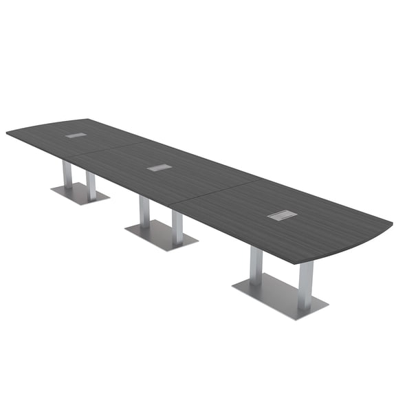 16Ft Arc Rectangle Powered Modular Conference Table Square Metal Bases