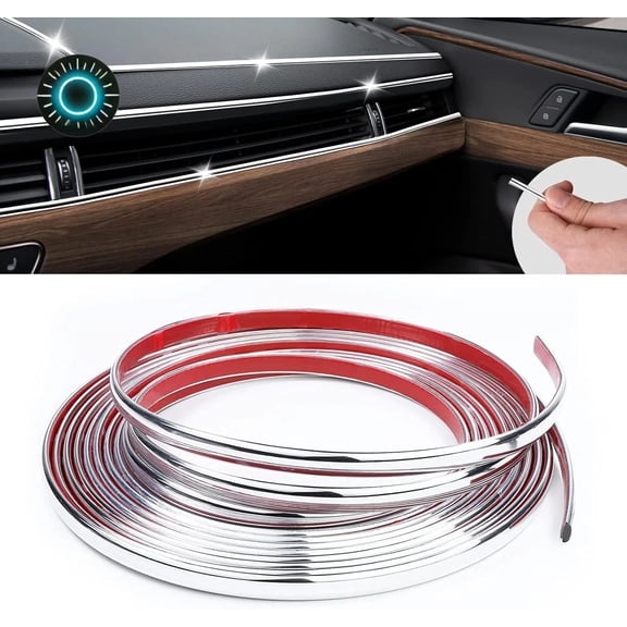16Ft Chrome Car Trim Strip 1/4" Scratch-Proof Self-Adhesive Molding for Door & B