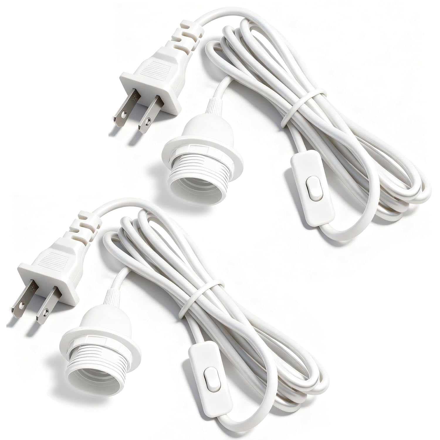 16Ft Pendant Light Kit, White Plug in Hanging Lantern Cord Lamp Cable ...