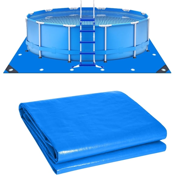 16Ft Square Swimming Pool Ground Cloth, Waterproof Heavy Duty Swimming Pool Liner Pad Ground Cloth Mat for Above Ground Protector Pad Pool Tarp
