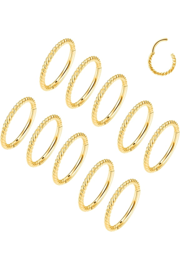16G 18G 20G Surgical Steel Nose Septum Rings Hoops - Stainless Steel Hinged Clicker Segment Nose Rings Hoop Helix Cartilage Daith Tragus Sleeper Earrings, Ear Plugs Tunnels Gauges(16g 6mm)[s6340]