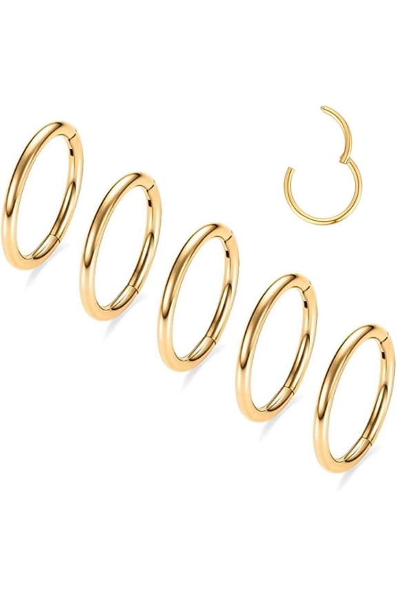 16G 18G 20G Surgical Steel Nose Septum Rings Hoops - Stainless Steel Hinged Clicker Segment Nose Rings Hoop Helix Cartilage Daith Tragus Sleeper Earrings, Ear Plugs Tunnels Gauges(16g 8mm)[q2889]