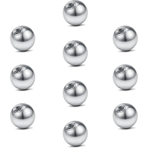 16G 3mm Replacement Balls & 14G 5mm Piercing Balls Externally Threaded Nipple Industrial Tongue Belly Nose Lip Ear Piercing Barbell Parts 1 -16G, 3mm balls, silver 20pcs