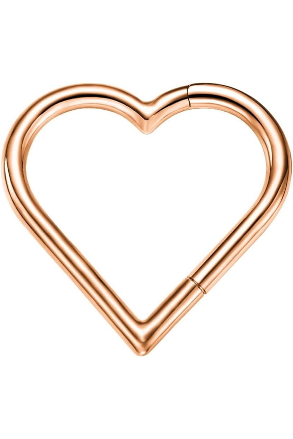 16G 8/10MM G23 1PC Titanium Daith Piercing Jewelry Heart Clicker Cartilage Tragus Earring for Women