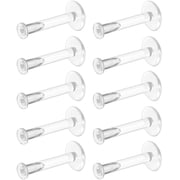 16G Bioflex Clear Earrings for Women Clear Piercing Jewelry for Labret Cartilage Helix Tragus Lip Medusa Monroe Flat Push-In Plastic Piercing Retainers for Sports Work School Surgery 6/8/10/12mm