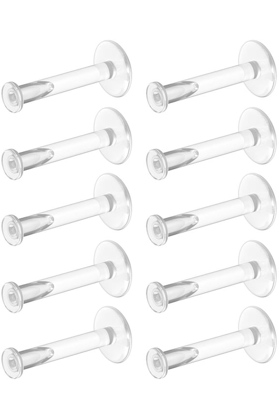 16G Bioflex Clear Earrings for Women Clear Piercing Jewelry for Labret Cartilage Helix Tragus Lip Medusa Monroe Flat Push-In Plastic Piercing Retainers for Sports Work School Surgery 6/8/10/12mm