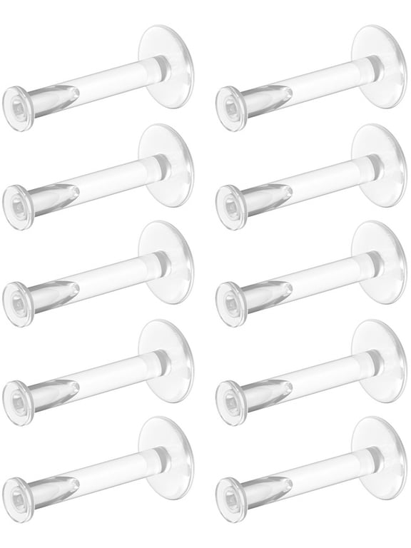 16G Bioflex Clear Earrings for Women Clear Piercing Jewelry for Labret Cartilage Helix Tragus Lip Medusa Monroe Flat Push-In Plastic Piercing Retainers for Sports Work School Surgery 6/8/10/12mm