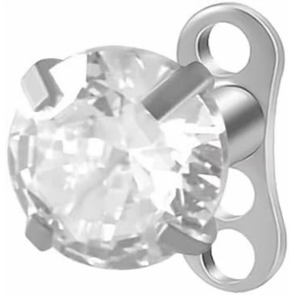 16G CZ Crystal Heart Dermal Anchor Tops and Base G23 Titanium Microdermal Dermal Piercings Surface Skin Piercing Studs Punk Body Jewelry