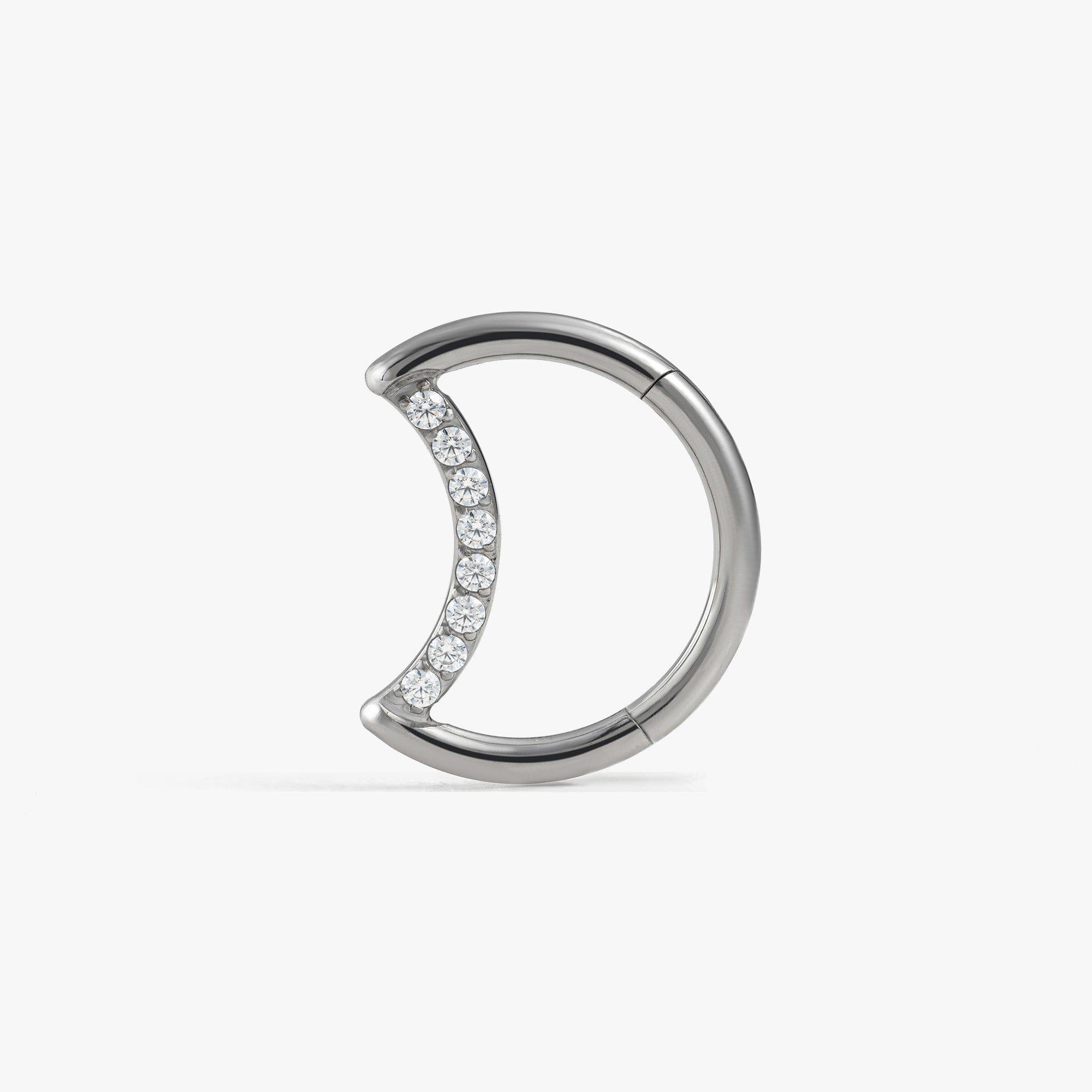 16G Celestial Moon Crystal 3A CZ Daith Jewelry & Septum Rings - Walmart.com