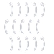 16G Clear Flexible Plastic Daith Rook Earrings Eyebrow Rings Curved Barbells Belly Piercing Retainers 15PCS
