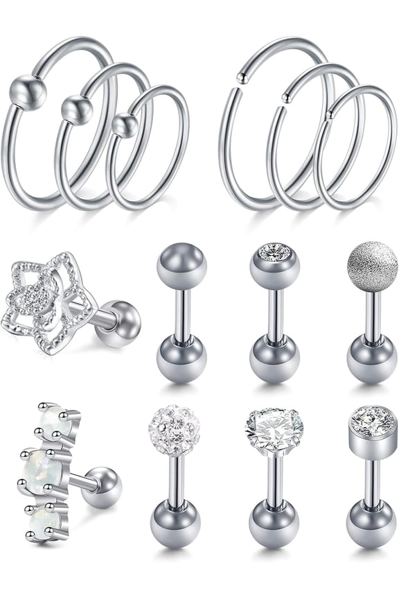 16G Clear UV Best Flexible Acrylic Lip Piercing Retainer Labret Studs Lip Ring Tragus Helix Cartilage Earring Stud Monroe Medusa Piercing Retainer[l310]