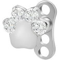 thumbnail image 1 of 16G Cute Paw Print Dermal Piercing Anchor Top and Base G23 Titanium Crown Butterfly Microdermal Piercing Internally Threaded Surface Skin Piercing Body Jewelry 1 PC, 1 of 3
