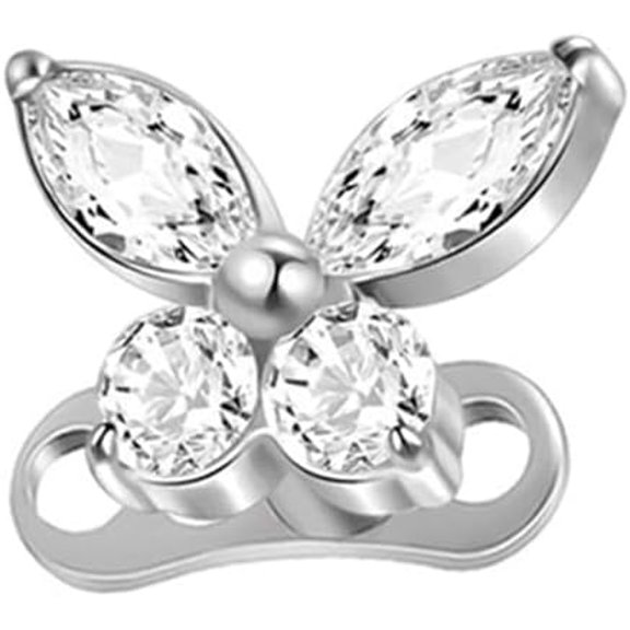 16G Cute Paw Print Dermal Piercing Anchor Top and Base G23 Titanium Crown Butterfly Microdermal Piercing Internally Threaded Surface Skin Piercing Body Jewelry 1 PC
