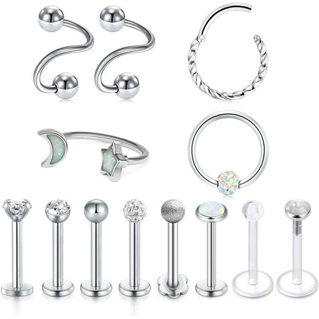 16G Forward Helix Earring Cartilage Tragus Earrings Stud Briana Williams Lip Rings