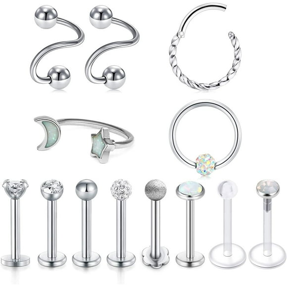 16G Forward Helix Earring Cartilage Tragus Earrings Stud Briana Williams Lip Rings