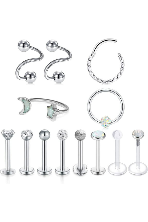 16G Forward Helix Earring Cartilage Tragus Earrings Stud Briana Williams Lip Rings