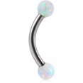thumbnail image 1 of 16G G23 Implant Grade Titanium Internally Threaded 3mm/4mm Prong Set CZ Opal Ends Cartilage Helix Daith Rook Eyebrow Curved Barbell Navel 8-12mm, 1 of 5