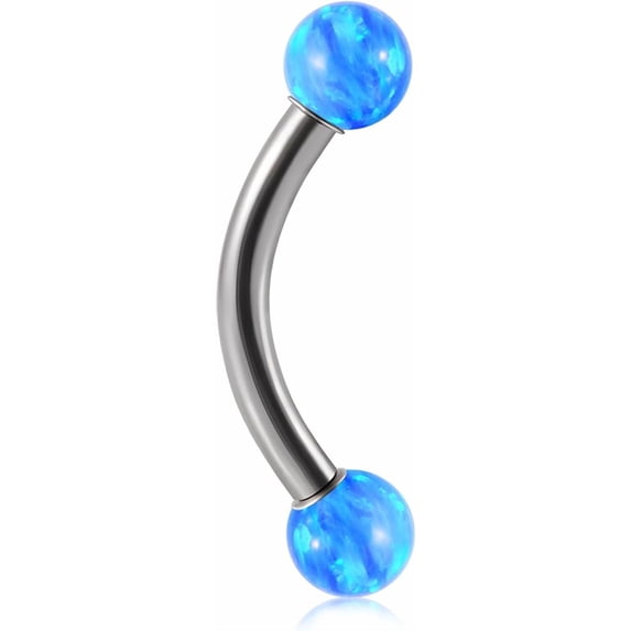 16G G23 Implant Grade Titanium Internally Threaded 3mm/4mm Prong Set CZ Opal Ends Cartilage Helix Daith Rook Eyebrow Curved Barbell Navel 8-12mm