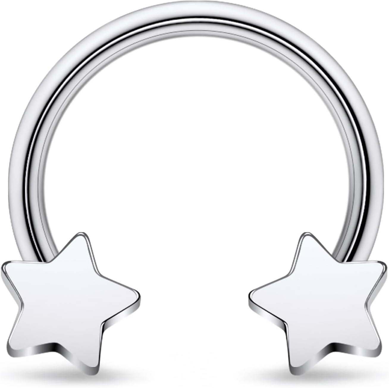 Anneau De Nez Double En Titane G23 - Pour Septum, Cartilage, Lèvres - Tailles 20G, 18G, 16G (ex. 16G/1,2 Mm, Diam. Int. 9 Mm)