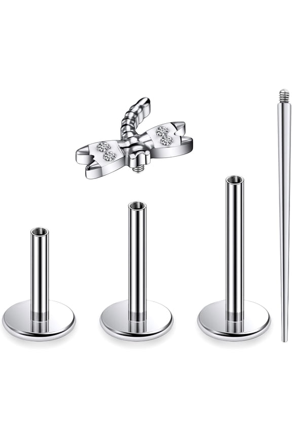 16G G23 Titanium Tragus Conch Helix Piercing Jewelry Cartilage Earrings Helix Earrings Piercing Jewelry Women Men Silver 6MM 8MM 10MM Fine Internally Threaded Flat Back Forward Medusa Labret[l118]