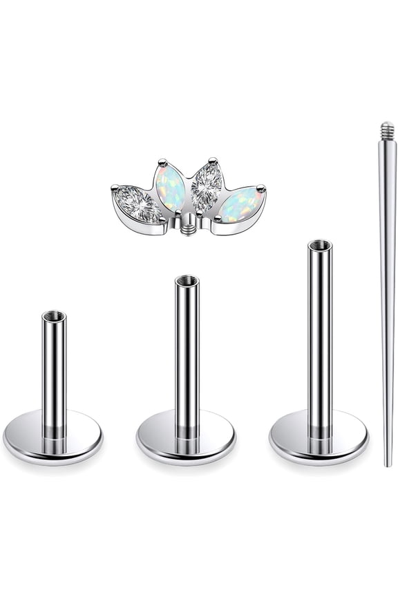 16G G23 Titanium Tragus Conch Helix Piercing Jewelry Cartilage Earrings Helix Earrings Piercing Jewelry Women Men Silver 6MM 8MM 10MM Fine Internally Threaded Flat Back Forward Medusa Labret[g920]