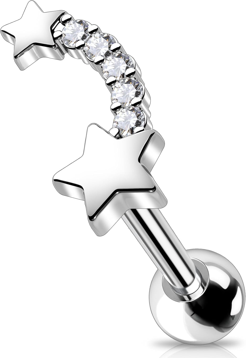 OUFER 16G Helix Piercing - Dreieck CZ Grün 316L Edelstahl